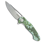 Image of Kubey Dugu Liner Lock Knife Camo G-10 2.9 Stonewash 14C28N 37F78F48