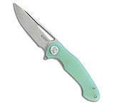 Image of Kubey Dugu Liner Lock Knife Jade G-10 2.9 Stonewash 14C28N EED1CC45
