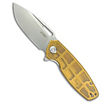Image of Kubey Tityus Liner Lock Knife Yellow Ultem 3.4 Bead Blast 2B2DA859