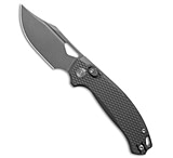 Image of Kunwu Knives Kunwu DJANGO Clip Point XT Lock Knife Textured Titanium 3.2 Gray ELMAX 3D7645DC