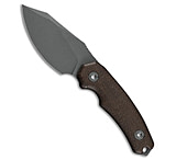 Image of Kunwu Knives Stiffy D Fixed Blade Knife Brown Burlap Micarta 3.5 Stonewash 3A5792A9