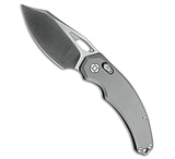 Image of Kunwu Knives X-Padre XT Lock Knife Gray Orange Peel Titanium 3.3 Satin D4E201B6