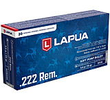 Lapua .222 Remington 55 Grain Soft Point Brass Cased Rifle Ammo, 20 Rounds, 4315030