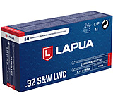 Lapua .32 S&amp;W Long 98 Grain Wade Cutter Brass Cased Pistol Ammunition