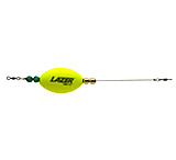 Image of Lazer Sharp Oval Foam Poppin Cork Float Rig, Chartreuse, 2.5in Oval Float, Beads