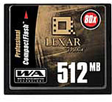 Image of Lexar 512MB 80x Professional CompactFlash CF Memory Card - CF51280380