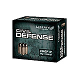 Liberty Ammunition Civil Defense .45 ACP +P 78 Grain Hollow Point Nickel-Plated Brass Cased Centerfire Pistol Ammunition