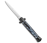 Image of Mago 11 Italian Stiletto OTF Auto Bayonet Knife Black Smoke w/Clip 4.9 Satin 0FE1C008