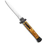 Image of Mago 11 Italian Stiletto OTF Automatic Knife Gold Smoke Abyss 4.9 Satin Bayo 1D516C26