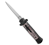 Image of Mago 9 Italian Stiletto OTF Automatic Dagger Knife Sidewinder Black 3.8 Satin 1A14B2C4