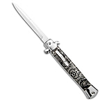 Image of Mago 11 Italian Stiletto OTF Automatic Knife Sidewinder 4.8 Satin w/o Clip E6662672