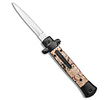 Image of Mago 9 Italian Stiletto OTF Automatic Knife Diamondback 3.8 Satin w/o Clip 109F346B