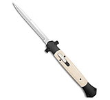 Image of Mago D/A Italian Stiletto Auto OTF Knife White Ivory 5.75 Satin 037B6EAE