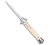 Image of Mago Italian Stiletto OTF Auto Bayonet Knife Sim Ivory 4.75 Satin 6D0C8DEF