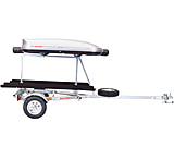Image of Malone Auto Racks MicroSport LowBed 2 Kayak Trailer Package w/ 2 Sets Bunks, Cargo Box, Rod Tube, Spare Tire