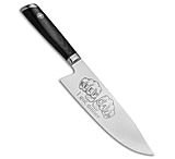 Image of Mattia Borrani Cutlery Mattia Borrani Production 8 Bowie Chef Kitchen Knife Damascus Keep Calm 22D52820