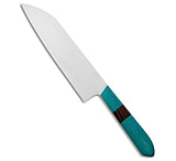 Image of Mattia Borrani Cutlery Mattia Borrani Teal Hanscarta Chef's 7 Santoku 7F5C7185