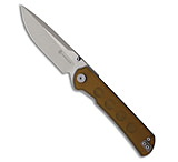 Image of Maxace Knives Peregrine S Liner Lock Knife Yellow PEI 3.5 Satin 128E9E9C