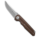Image of Maxace Knives Samurai 2.0 Liner Lock Knife Brown Micarta 3.75 Stonewash 3C38437E