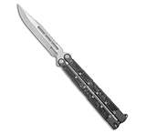 Image of Maxace Shi Balisong Butterfly Knife Black Stonewash Carbon Fiber 4.5 Satin 07F80DAD