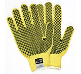Image of MCR Safety 10 Gauge 100% Dupont Kevlar Medium Weight Fiber Work Gloves, Two Sided PVC Dots