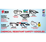 Image of MCR Safety Crews Stryke Safety Goggles, Plastic Frame, Rubber Strap