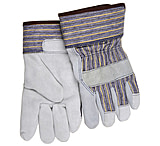 Image of MCR Safety A Shoulder Leather Split Leather Palm Work Gloves, 2.5in Plasticized Safety Cuff, DuPont Kevlar Fiber Plaited Liner