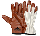 Image of MCR Safety Consolidator Plus Work Gloves, Nitrile Coated Palm, Fingertips and Thumb, Striped Canvas Back, Soft Jersey Lining