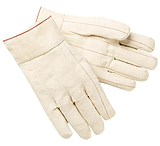 Image of MCR Safety Double Palm Work Gloves, 18oz Cotton Polyester Blend, Clute Pattern with Straight Thumb, 2.5in Plasticized Band Top