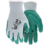Image of MCR Safety NXG 10 Gauge Gray Cotton Polyester Work Gloves w/Green Nitrile Palm &amp; Fingers