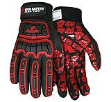 Image of MCR Safety FlexTuff Mechanics Gloves, Synthetic Leather Palm, HyperMax Cut Resistant Liner, Silicone Tire Tread Trip, TPR Back of Hand Protection