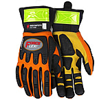 Image of MCR Safety ForceFlex Mechanics Gloves, Padded Palm Reinforced with Rough Kevlar, Extended Neoprene Slip-On Cuff, TPR Back for Metacarpal Protection