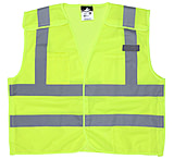 Image of MCR Safety Hi Vis Reflective Safety Vest, ANSI Type R Class 2, Mesh with 2in Dual Silver Stripes, Breakaway Design with Hook and Loop Closures