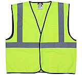 Image of MCR Safety Hi Vis Reflective Safety Vest, ANSI Type R Class 2, Solid with 2in Silver Stripes, Hook and Loop Front Closure
