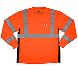 Image of MCR Safety Hi Vis Safety Work T-Shirts, Soft Poly Birdseye Mesh, Long Sleeve and Tagless Design, ANSI 107 Type R Class 3 - Men's