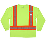 Image of MCR Safety Hi Vis Safety Work T-Shirts, Soft Poly Jersey Knit, Long Sleeve and Tagless Design, ANSI 107 Type O Class 1, Fluorescent Lime - Men's