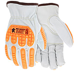 Image of MCR Safety Leather Drivers Cut Resistant Work Gloves, Grain Goatskin Leather with DuPont Kevlar Liner, Keystone Thumb