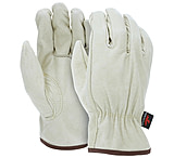 Image of MCR Safety Leather Drivers Work Gloves, Premium Grade Unlined Grain Pigskin, Keystone Thumb