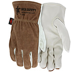 Image of MCR Safety Leather Drivers Work Gloves, Select Grade Grain Palm and Split Back, Keystone Thumb, Sewn with DuPont Kevlar