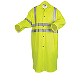 MCR Safety Luminator Hi Vis Long Waterproof Raincoat with Silver Reflective Stripes, .40mm PU/Cotton Poly, Blend Stretch, ANSI 107 Type R Class 3, Fluorescent Lime, XL, 518CXL