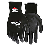 Image of MCR Safety Ninja X Work Gloves, 15 Gauge Nylon/Lycra Blended Shell, Bi-Polymer Coated Palm and Fingertips