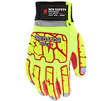 Image of MCR Safety Predator Impact Mechanics Hi-Visibility Leather Palm Work Gloves