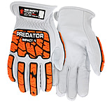 Image of MCR Safety Predator Mechanics Goatskin Leather Drivers Work Gloves, Tire Tread TPR on Back, Fingers, and Thumb, Kevlar Cut Resistant Liner