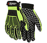 Image of MCR Safety UltraTech Mechanics Hi-Vis Cut and Abrasion Resistant Gloves, 10 Gauge HPPE/Synthetic Brushed Nylon, Silicone Palm Blocks and TPR Cage Back