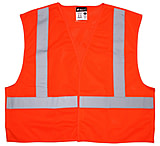 Image of MCR Safety Hi Vis Reflective Safety Vest, ANSI Type R Class 2, Mesh with 2in Silver Stripes, Breakaway Design with Hook and Loop Closures