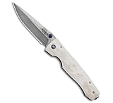 Image of Mcusta Elite Drop Point Liner Lock Knife White Corian 3.625 Damascus F3CAFFD1