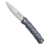 Image of Mcusta Minari Liner Lock Knife Bamboo Pattern Black/Blue 3.375 Satin 19708CF1