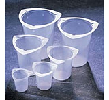 Image of Medegen Medical Tri-Pour Graduated Disposable Beakers, Polypropylene PL5930-250 Caps, Case of 500