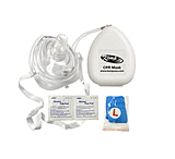 Image of Medic Box CPR Pocket Mask - includes O2 Inlet, Headstrap, Gloves, and Wipes D184EA9E