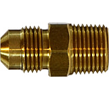 Image of Midland Metal Sae 45 Degree Male Adapter Male Flare x Male NPTf 1/2in x 3/4in